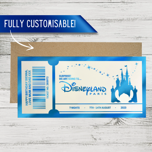 Holiday Reveal Ticket | Disneyland Paris | Stitch Theme | Foil Ticket Surprise