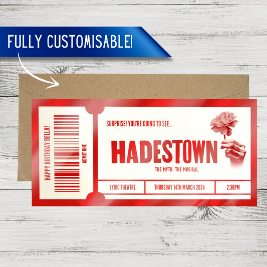 Surprise Gift Ticket | Hadestown | ANY Show | Foil Souvenir Voucher