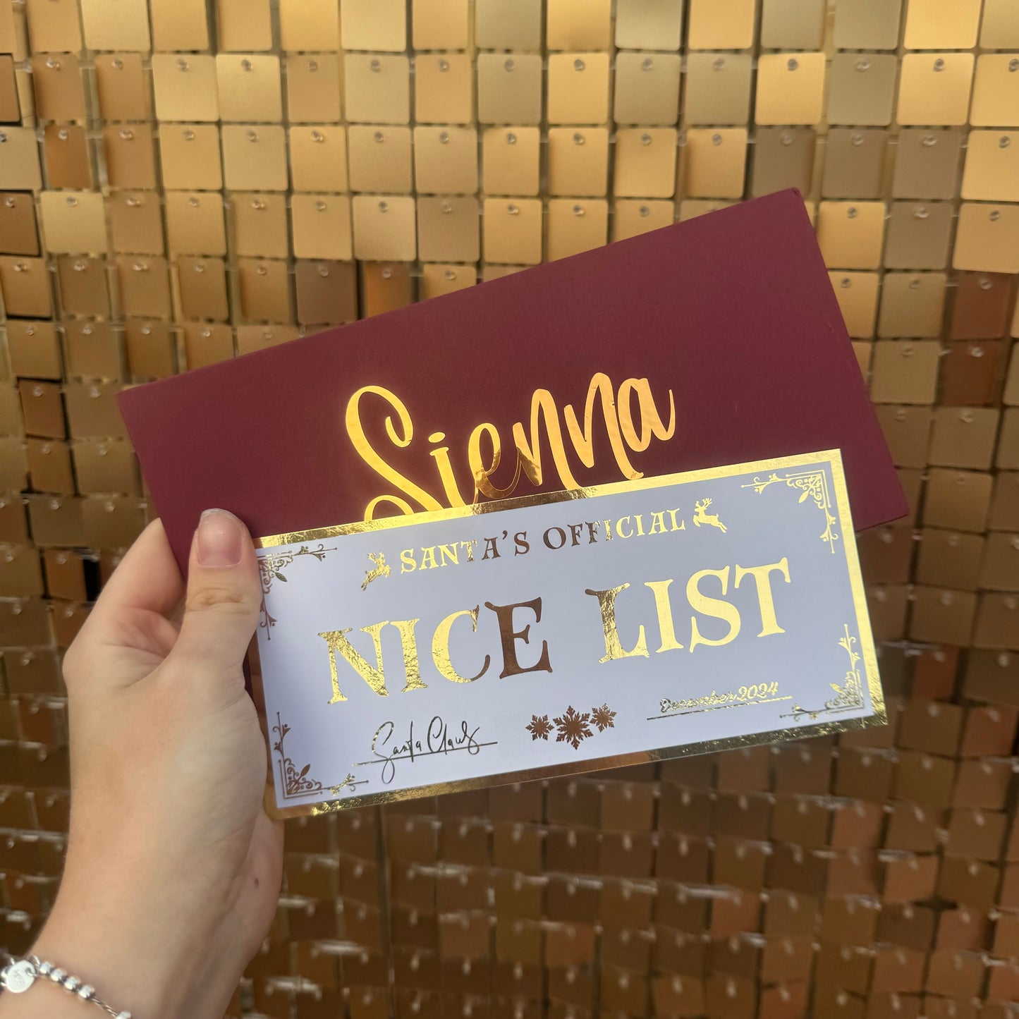 Nice List Ticket | Official Santa Certificate | Christmas Eve Box | Personalised Envelope